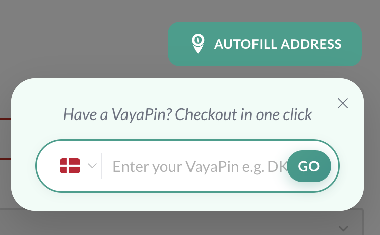 VayaPin field on storefront checkout